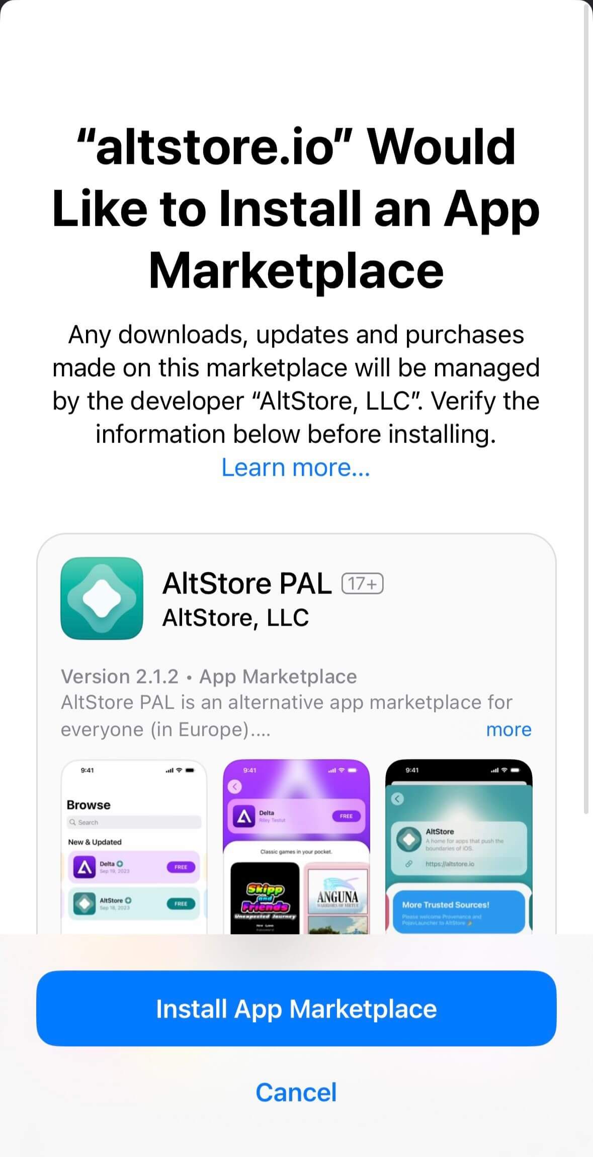 Connect iPhone and Install AltStore