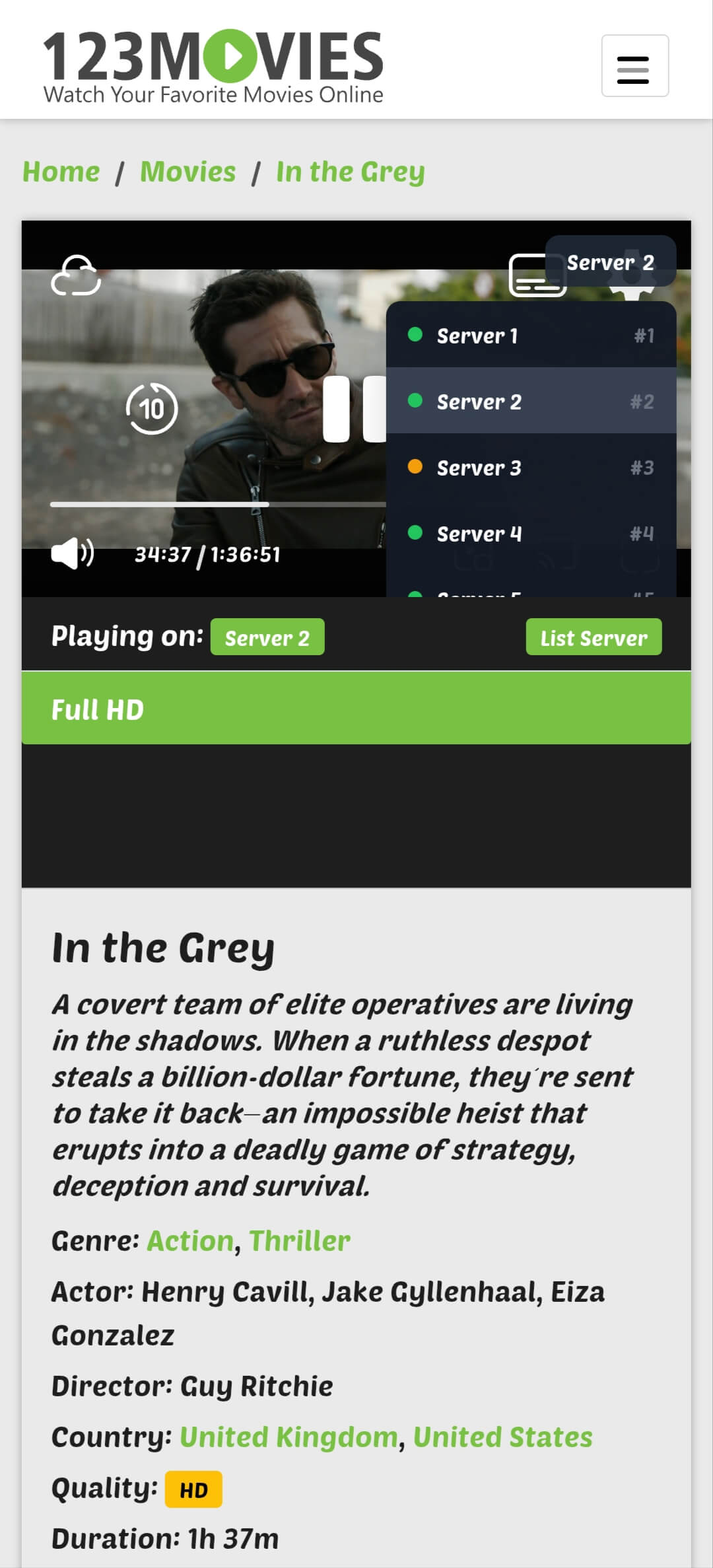 Choose Your Server and Quality