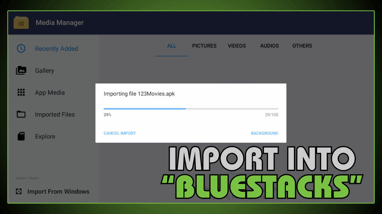 Import into BlueStacks