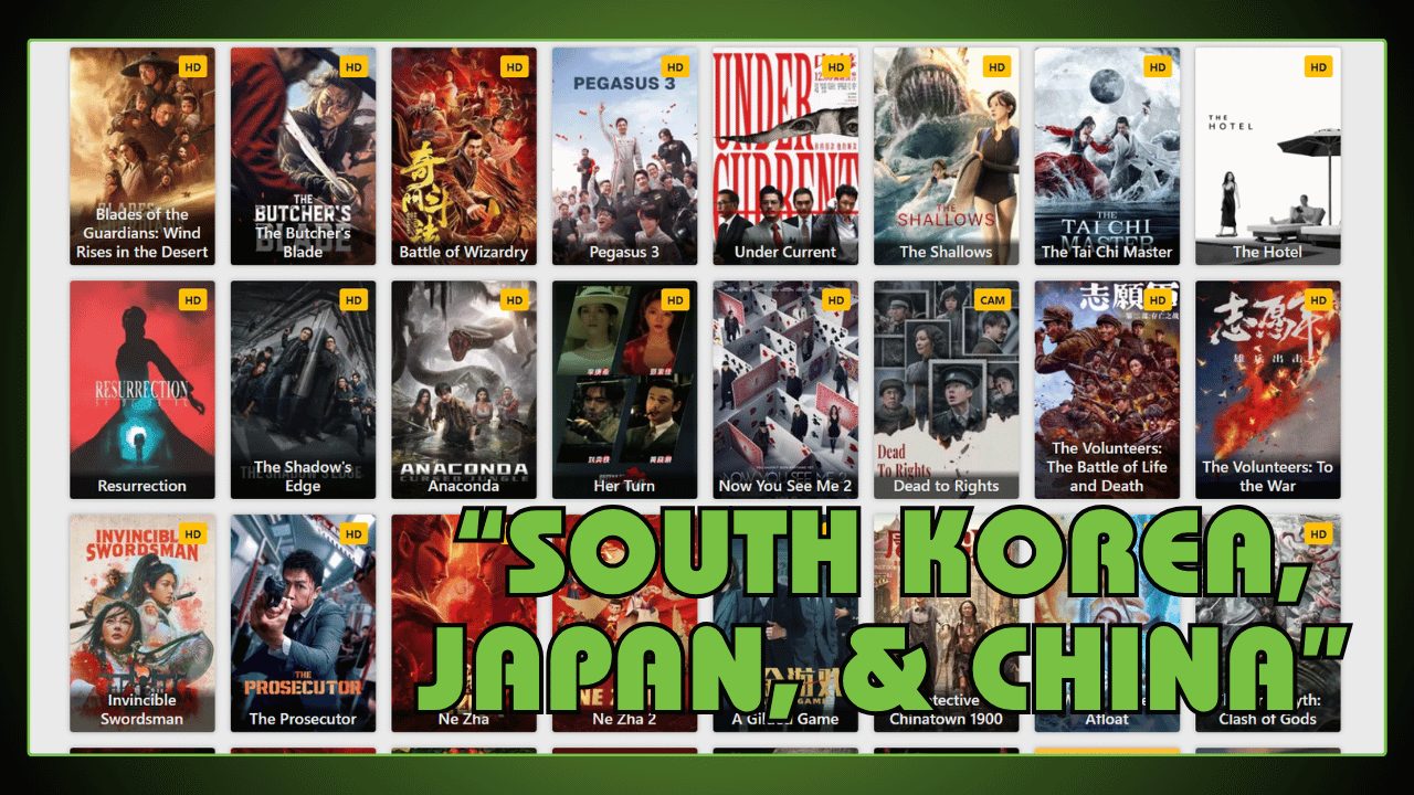 South Korea, Japan, and China